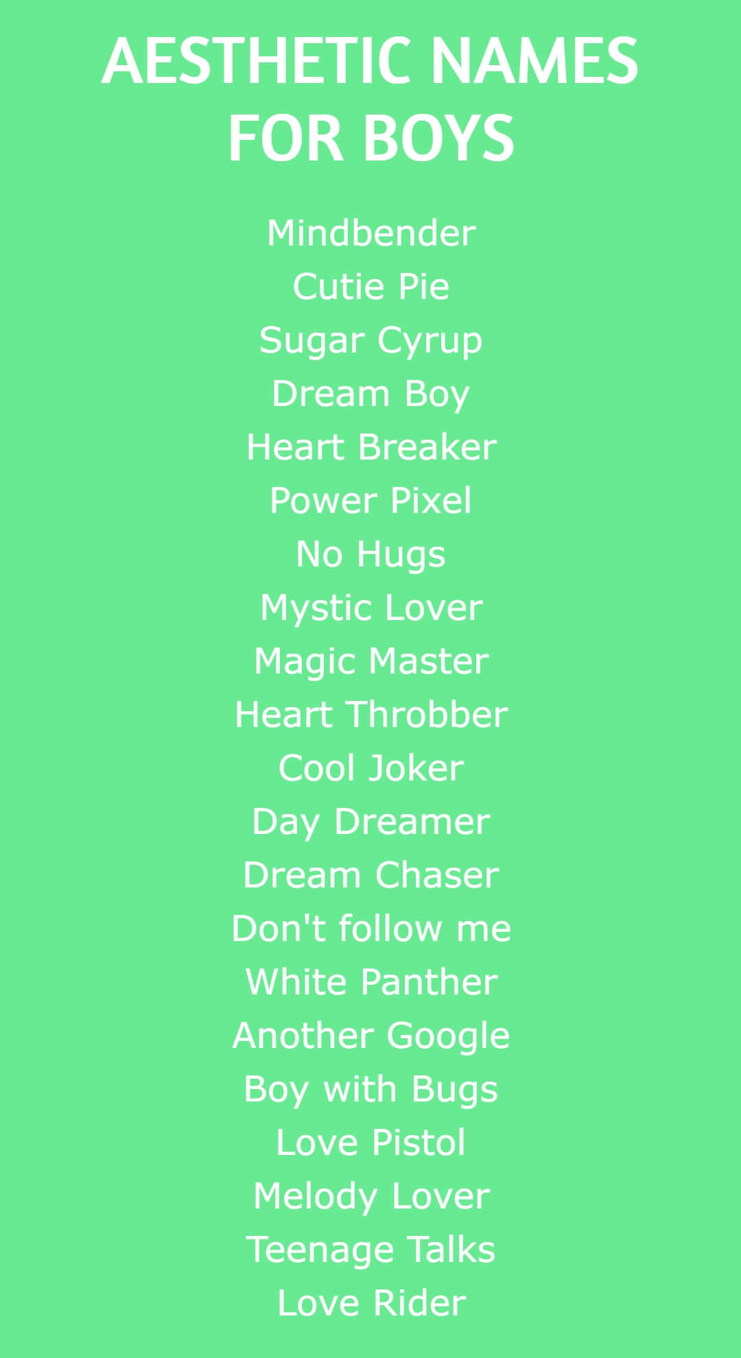 aesthetic usernames for boys