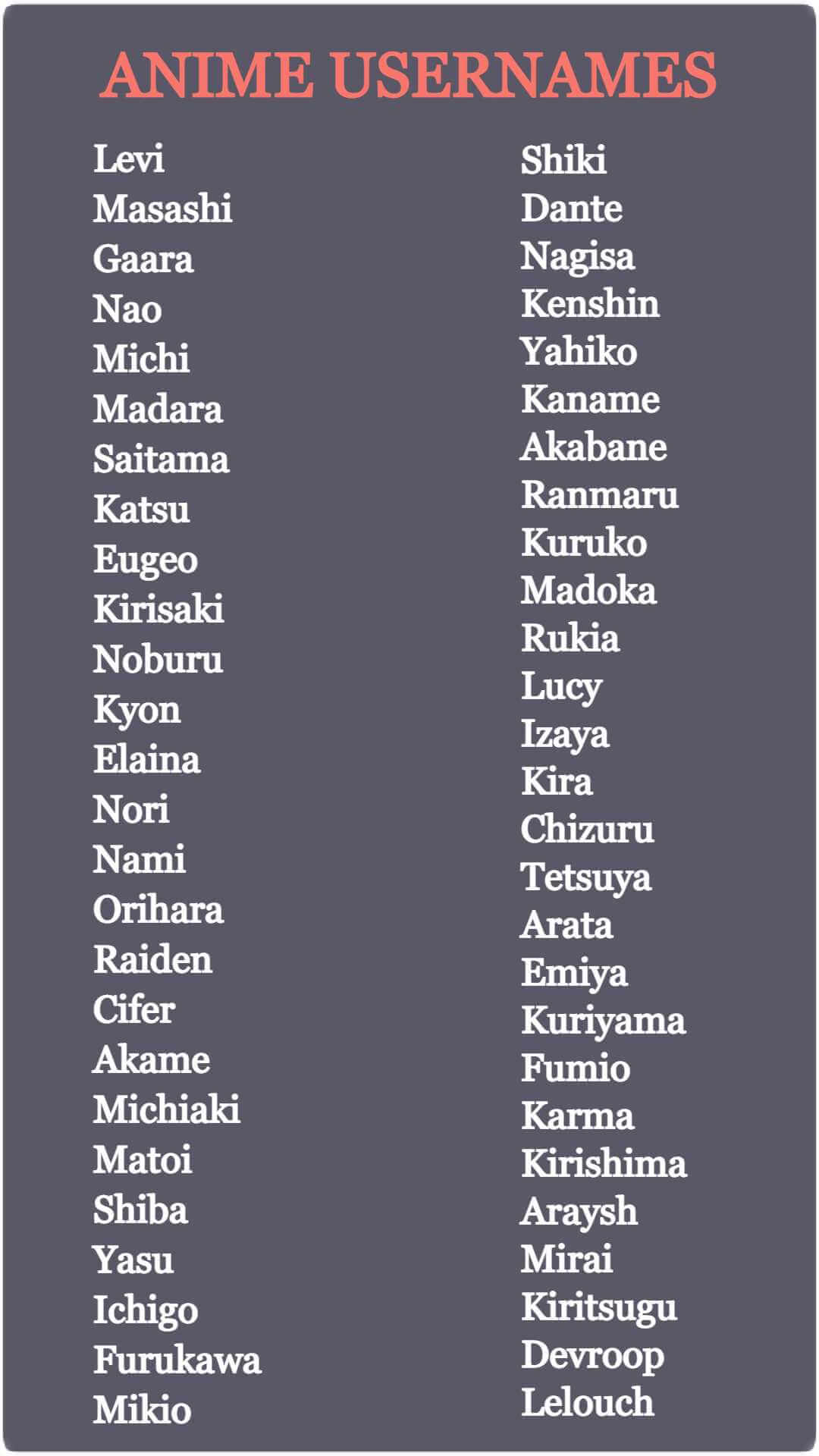 Anime Name Generator | 1000s of random anime names