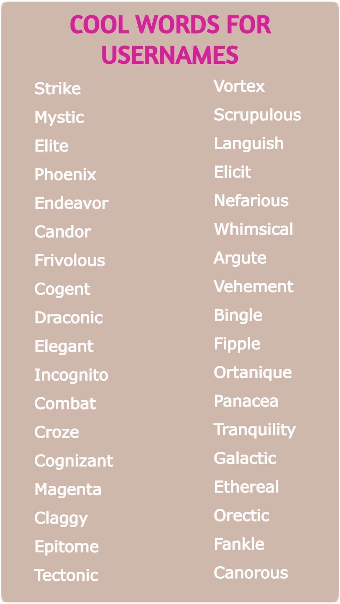 450 Cool Words For Usernames 2024 Aesthetic Cute Edgy And Unique 