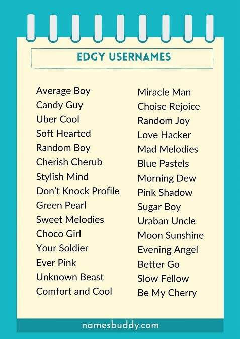 edgy usernames