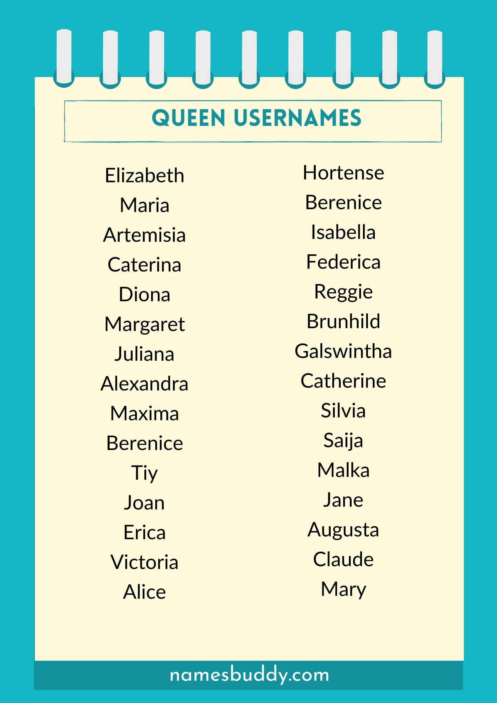 queen usernames