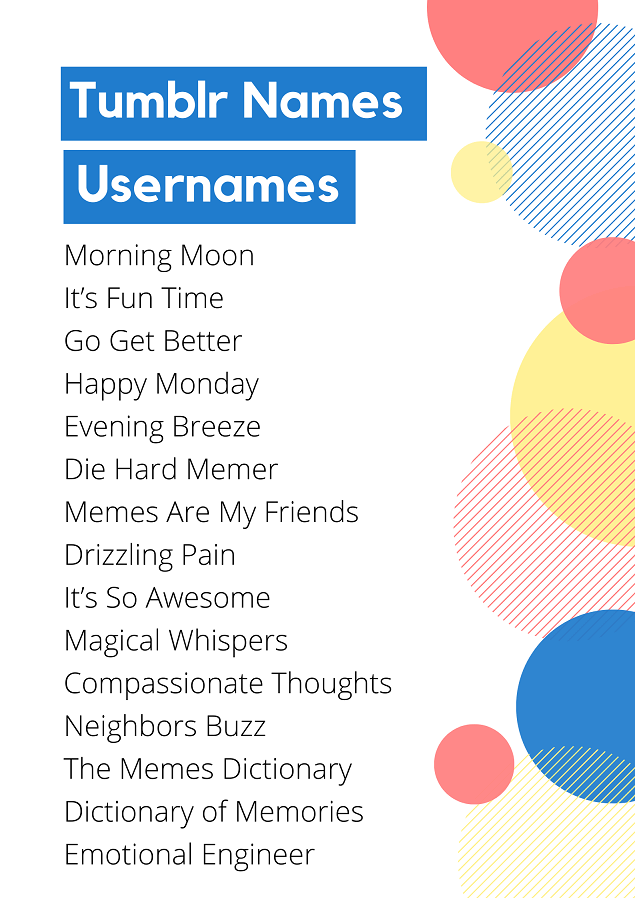 Tumblr names