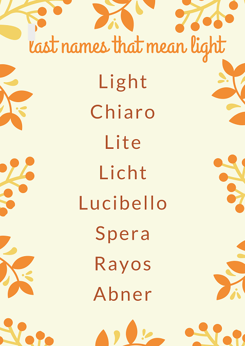 last names that mean light