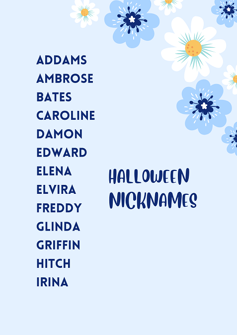halloween nicknames