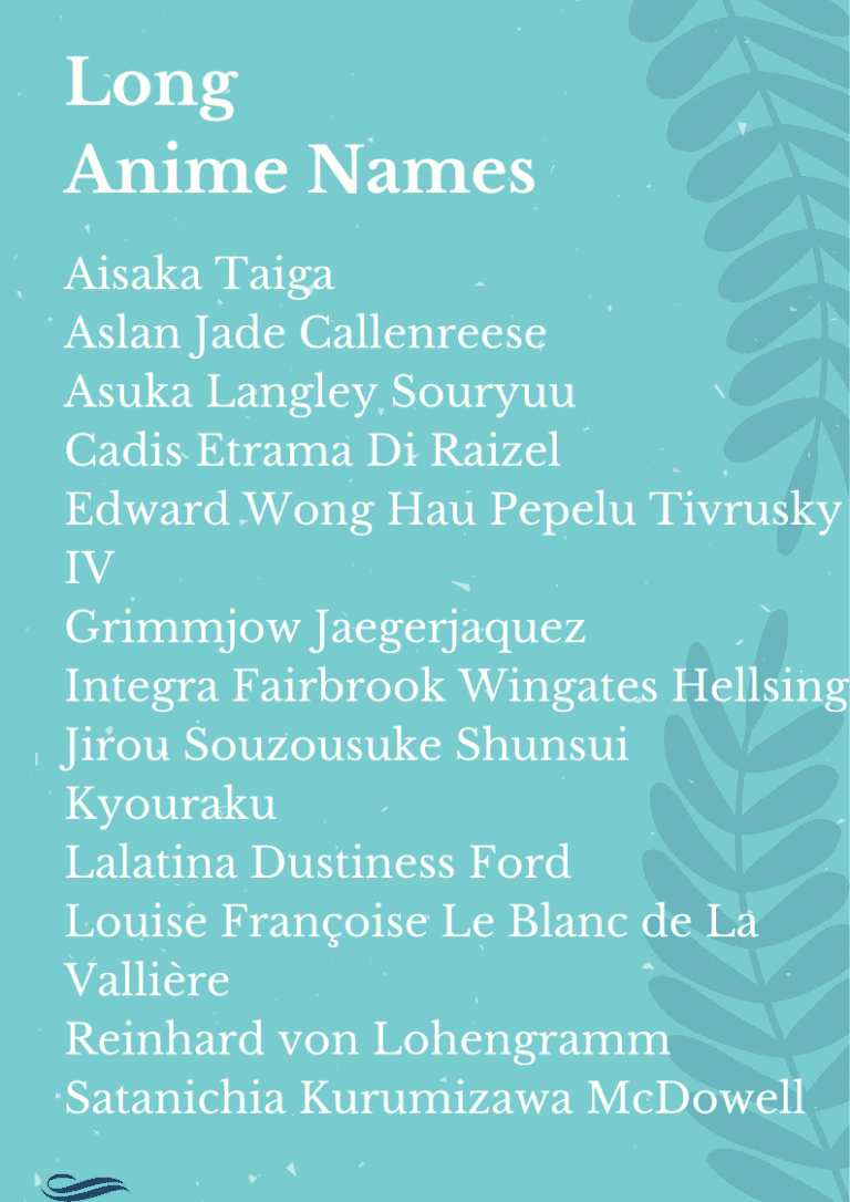 40 Long Anime Names Collection NamesBuddy