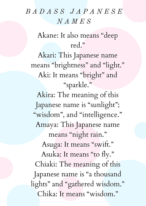 badass Japanese names