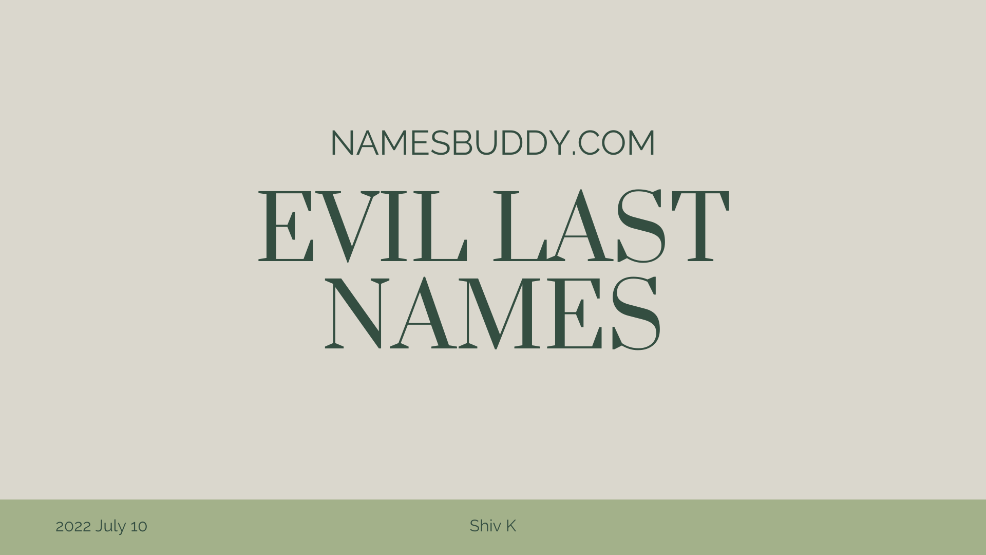 90+ Evil Last Names With Meanings – NamesBuddy