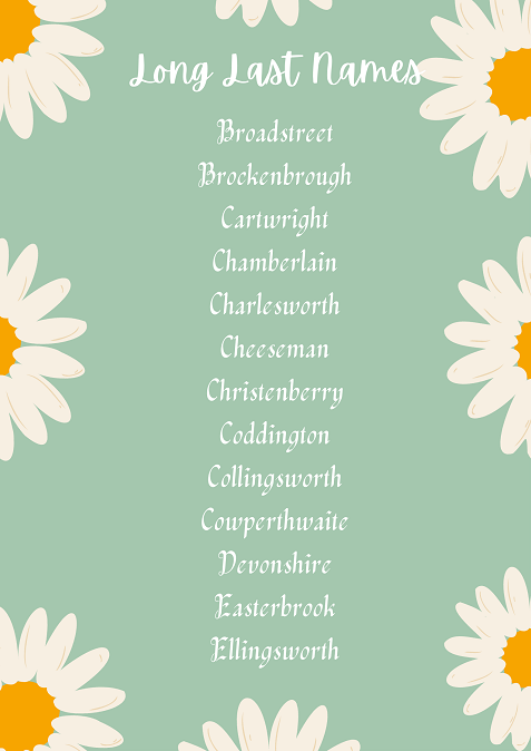 100 Cool Long Last Names With Meanings NamesBuddy