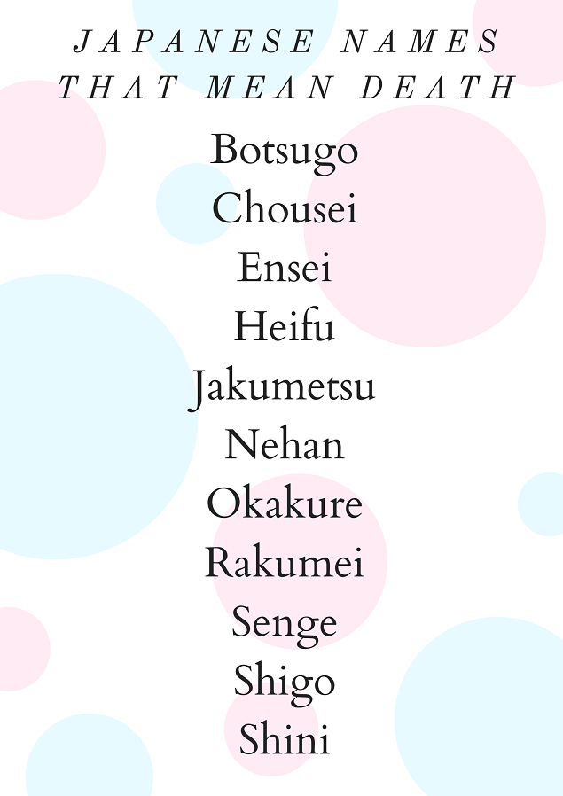 Japanese Names That Mean Death