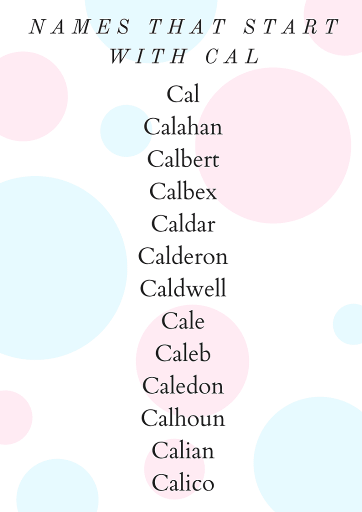 names that start with cal