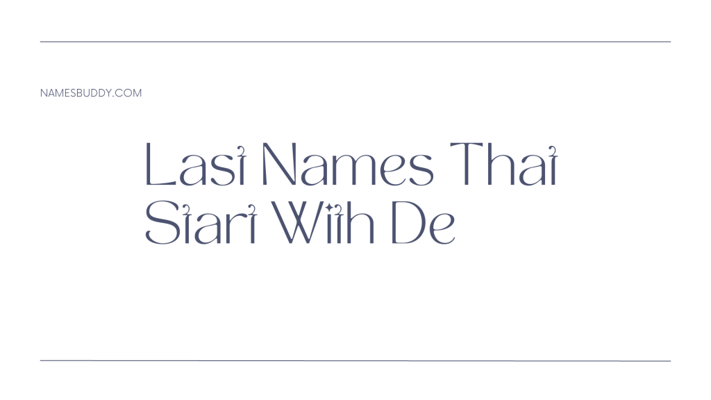 Last names that start with De
