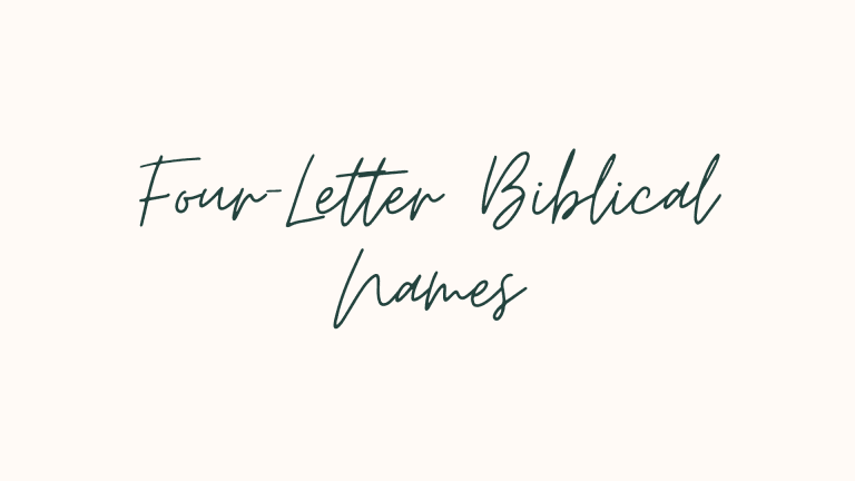 four letter Biblical names