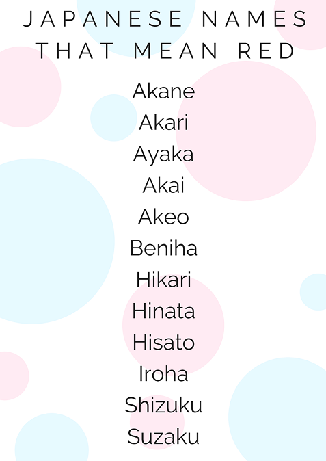 Cool Japanese Names That Mean Red Boys Girls 