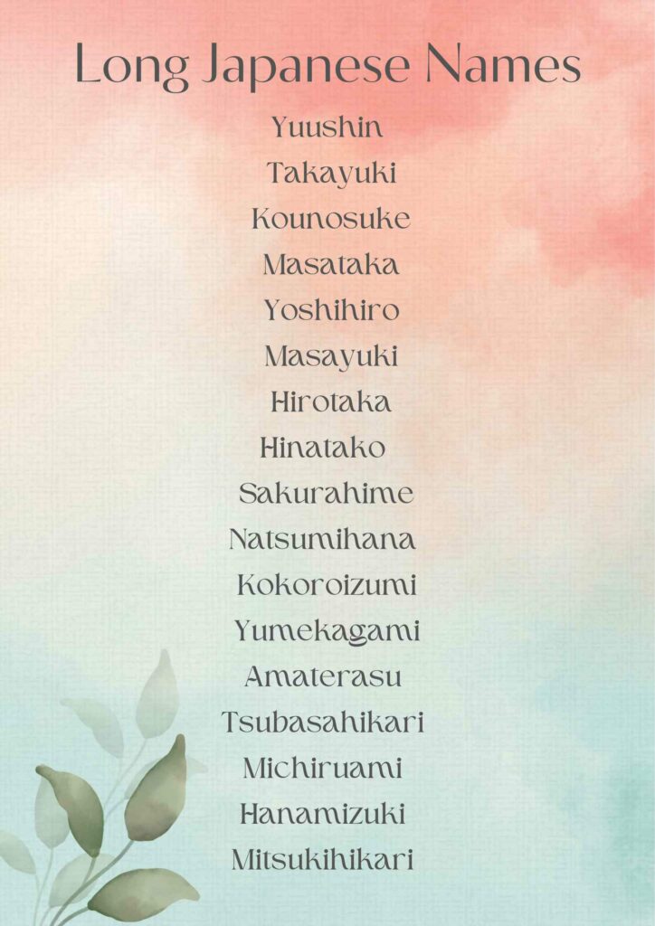 Long Japanese Names