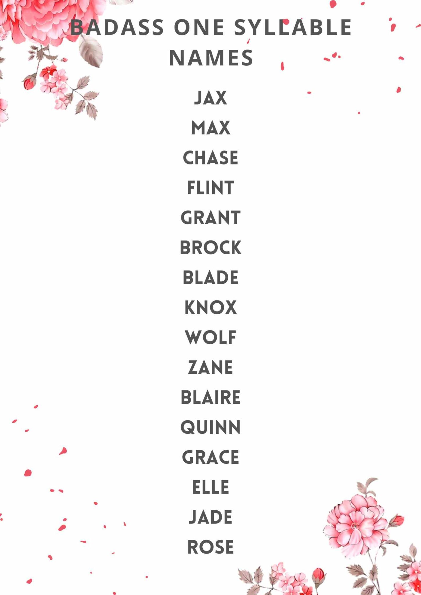 Badas Names 81 Badass One Syllable Names (With Meanings)