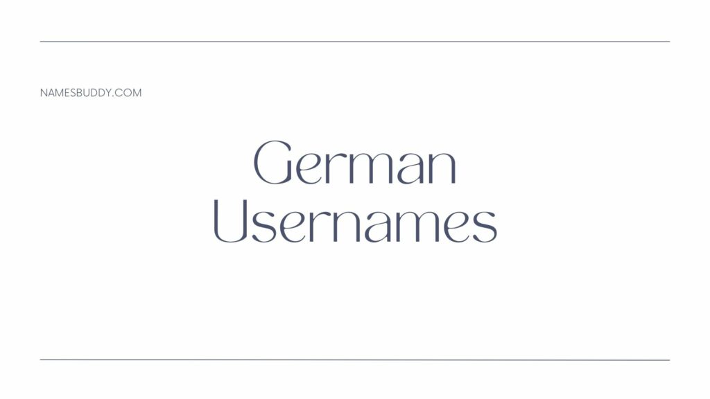 German usernames