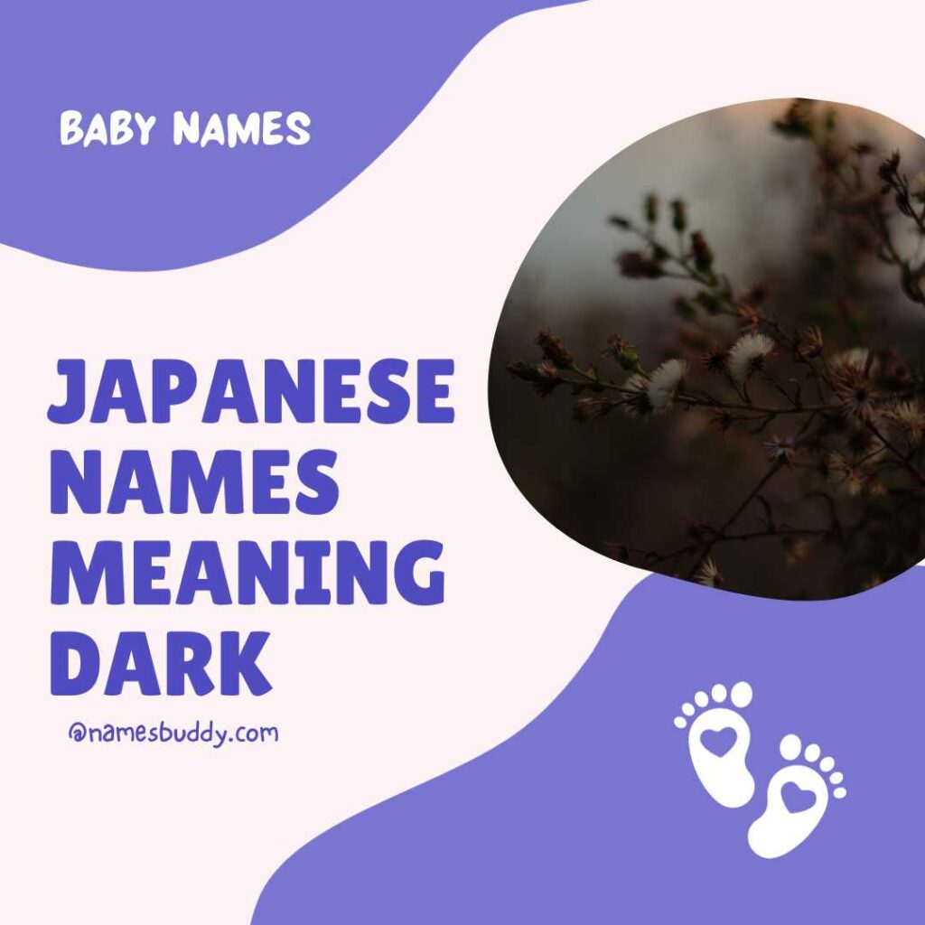 Japanese names meaning dark