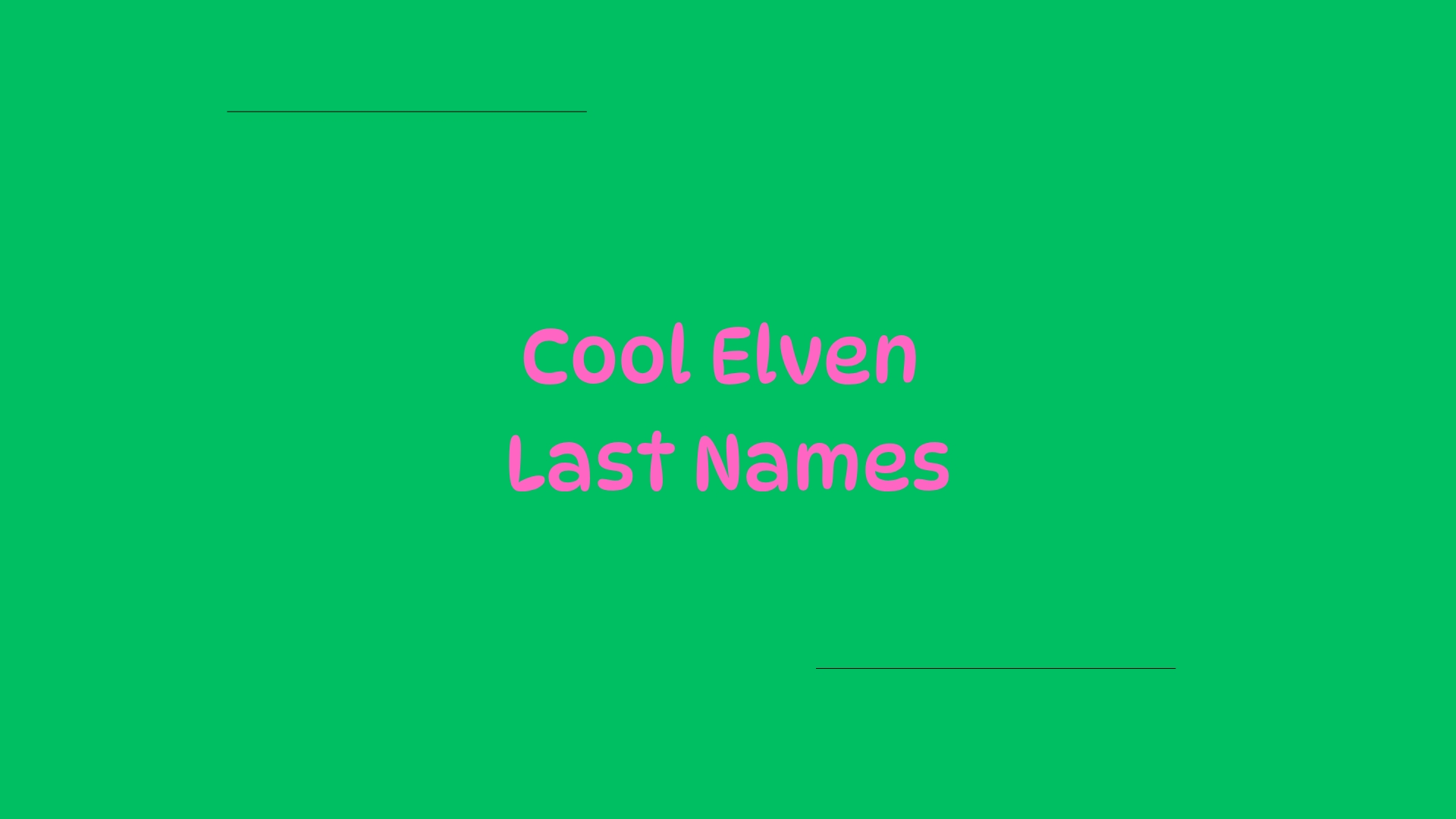 100 Cool Elven Last Names