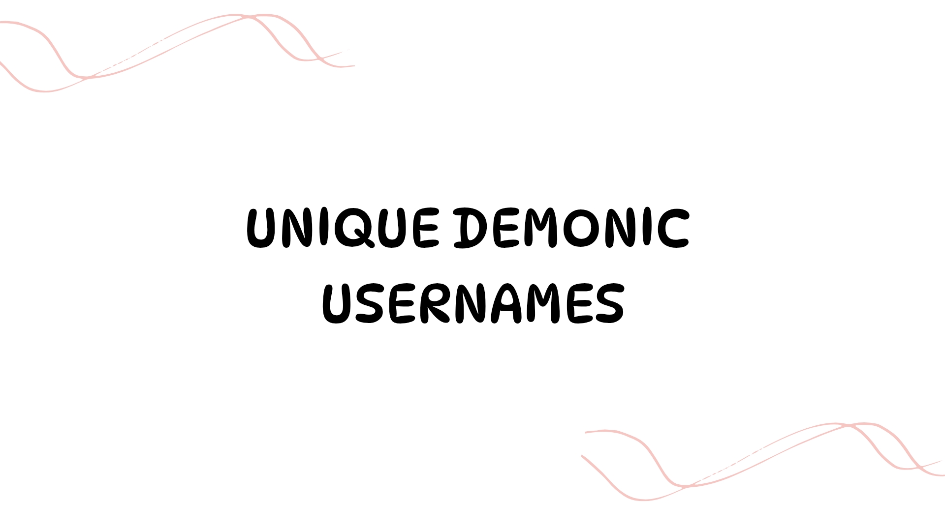 100 Unique Demonic Usernames