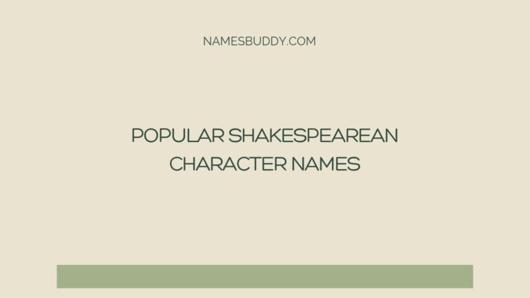 100 Popular Shakespearean Character Names