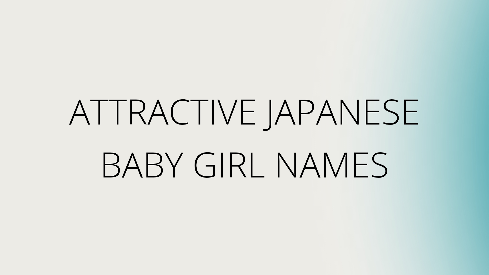 100 Attractive Japanese Baby Girl Names