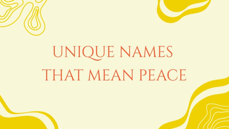 100 Unique Names That Mean Peace
