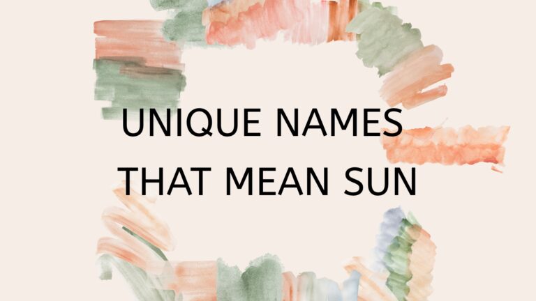 100 Unique Names That Mean Sun