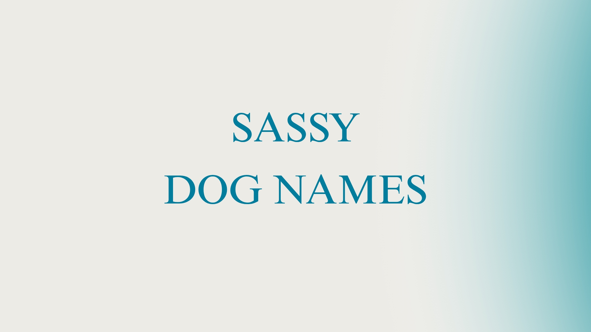 100 Sassy Dog Names