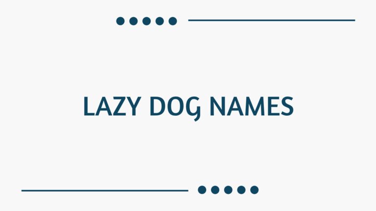 100 Lazy Dog Names