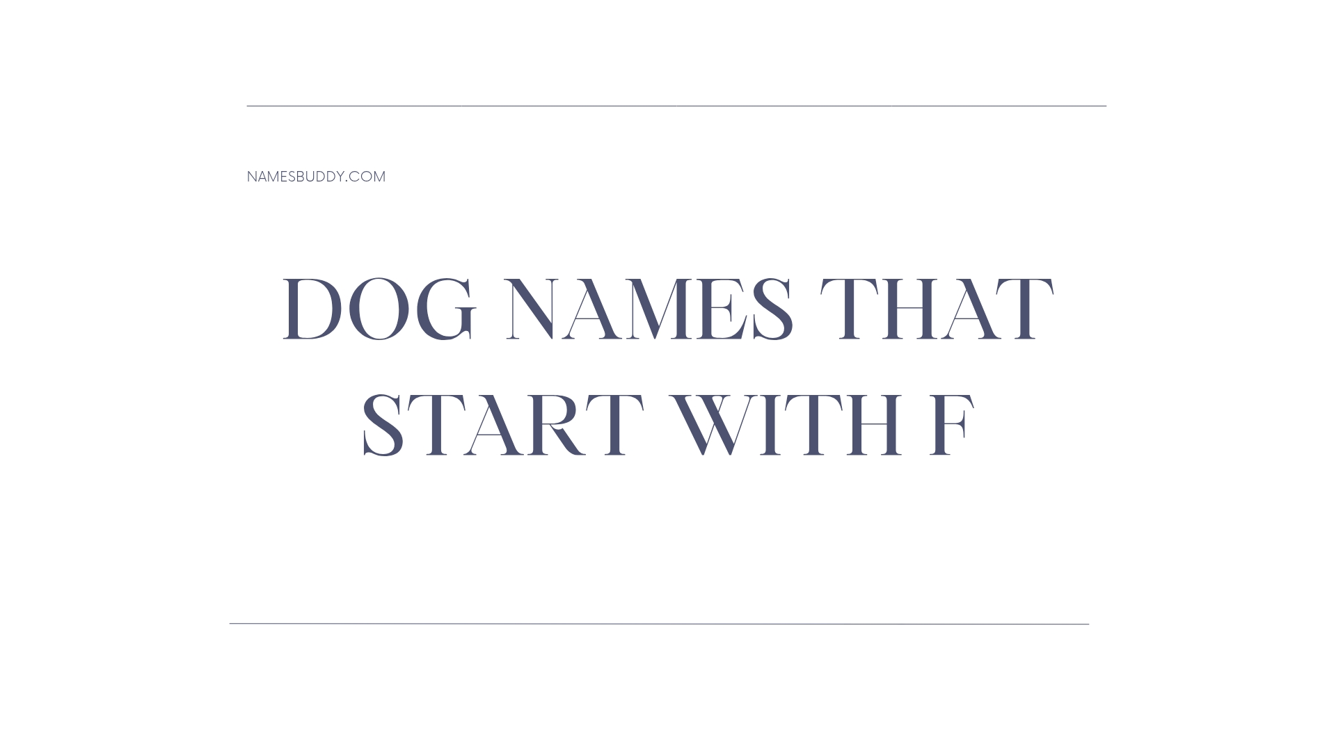 100 Cool Dog Names That Start With F