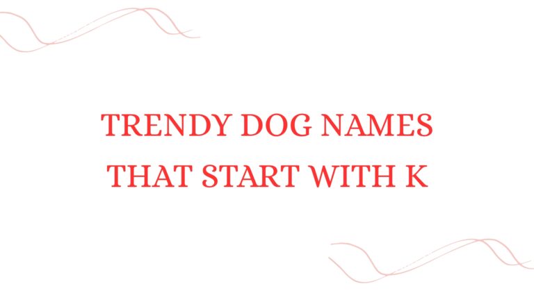 100 Trendy Dog Names That With K